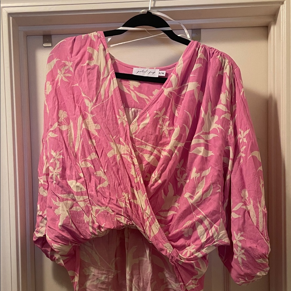 Petal & Pup Pink and Cream Floral Blouse